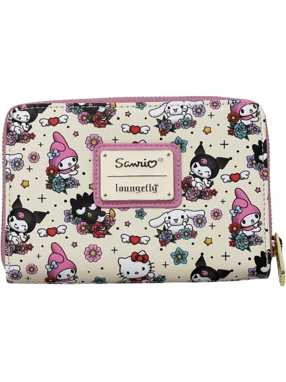 Cute Hello Kitty & Friends Tattoo Print Zip Around Wallet | Stylish & Functional